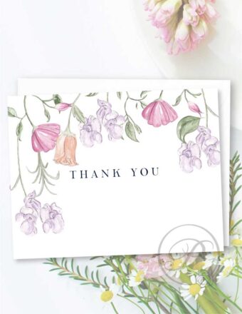 FLORAL BOTANICAL THANK YOU CARD GREETING CARD LAYOUT