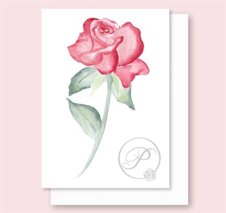 FLORAL RED ROSE GREETING CARD