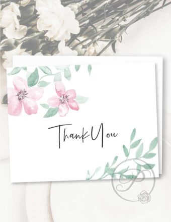 FLORAL THANK YOU CARD GREETING CARD LAYOUT