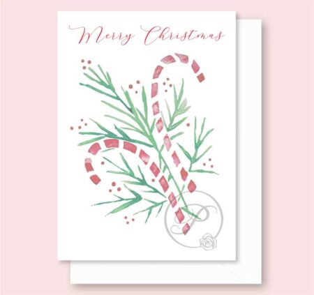 HOLIDAY CANDY CANES CHRISTMAS GREETING CARD