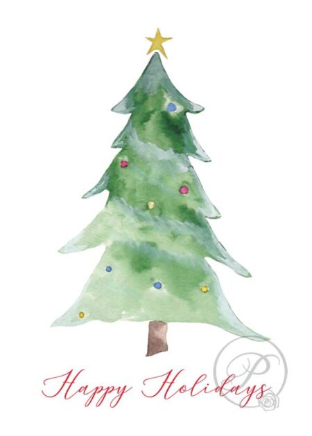 HOLIDAY CHRISTMAS TREE GREETING CARD