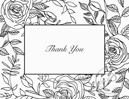 THANK YOU BLACK FLORAL GREETING CARD