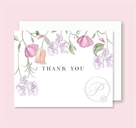 THANK YOU WATERCOLOR BOTANICAL FLORAL GREETING CARD
