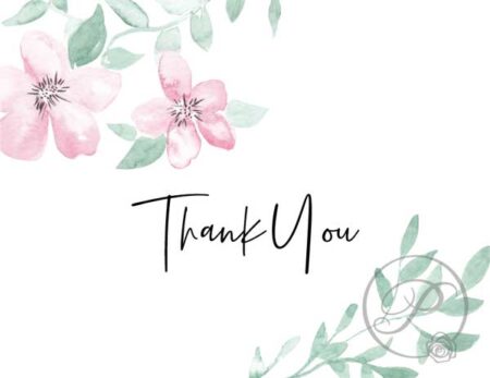 THANK YOU WATERCOLOR FLORAL GREETING CARD