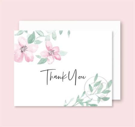THANK YOU WATERCOLOR FLORAL GREETING CARD