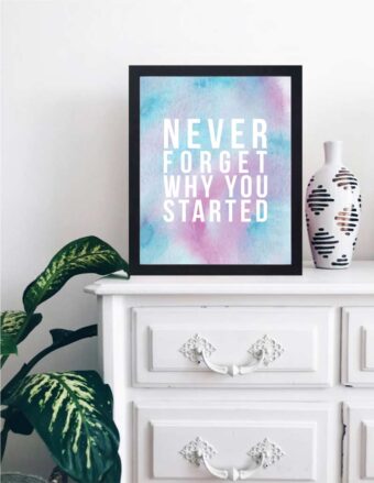 WATERCOLOR NEVER FORGET WHY YOU STARTED WALL ART