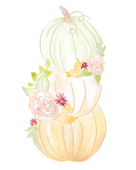 Fall Pumpkins Watercolor Wall Art, Fall Wall Art - Image 2