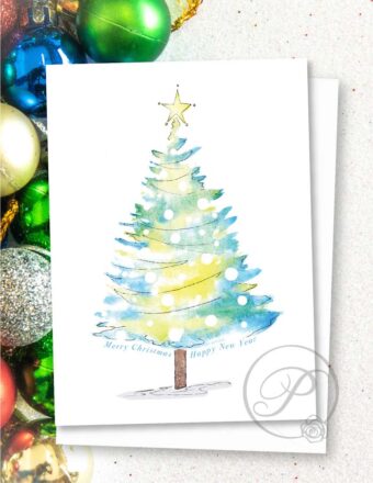 Beautiful Christmas tree greeting card