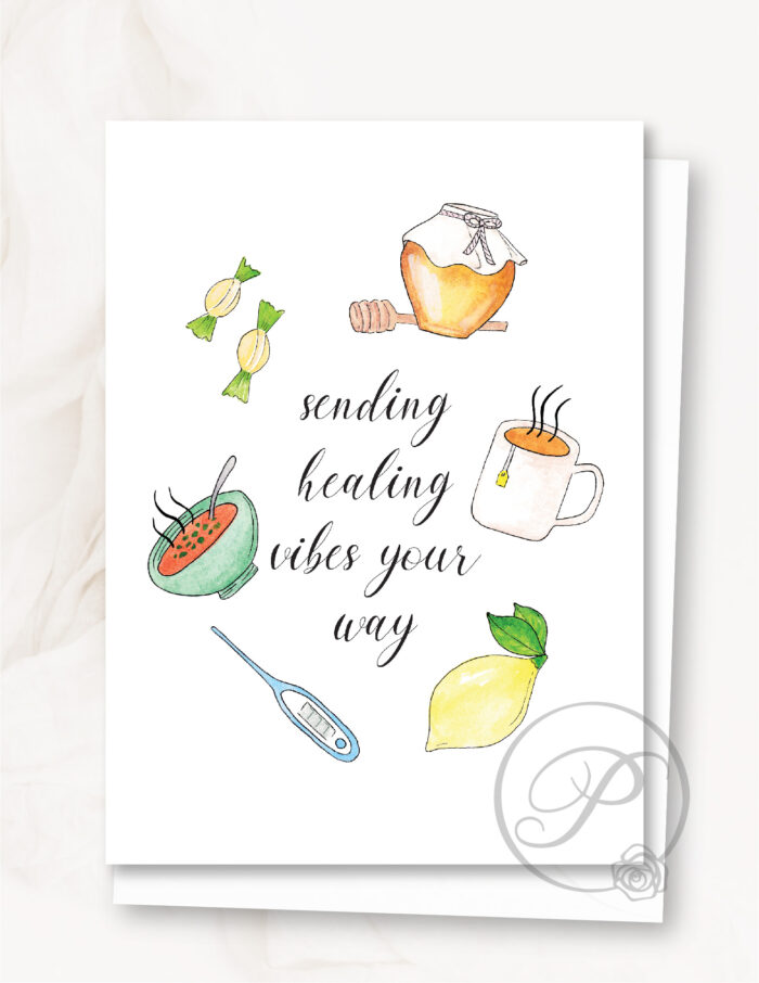 DebshoDoodles  Quirky Greeting Card: Sending Healing Vibes